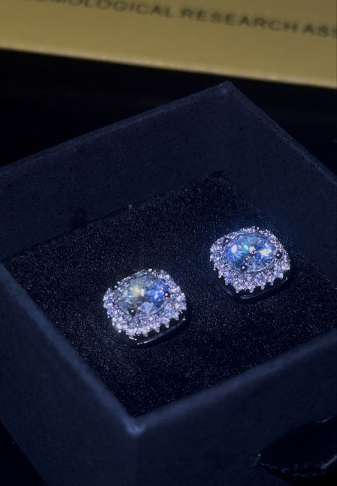 Kolczyk pojedynczy vvs1  moissanite earring 2 karaty diamenty icedout + certyfikaty  GRA
