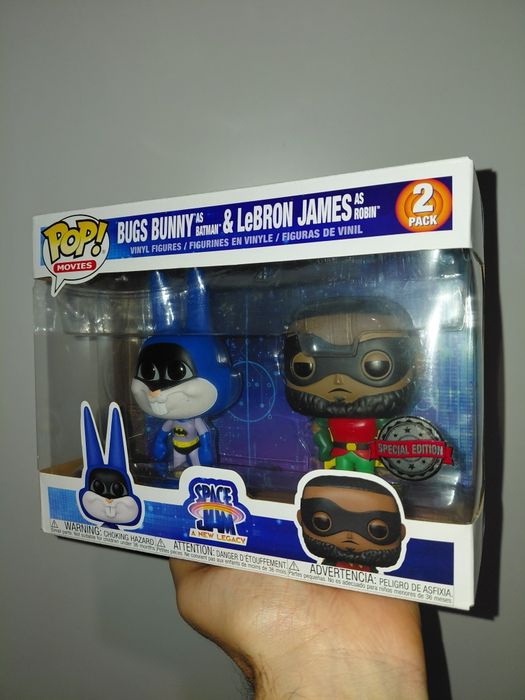 Funko Pop Movies Space Jam a New Legacy Bugs Bunny as Batman and LeBron James as Robin