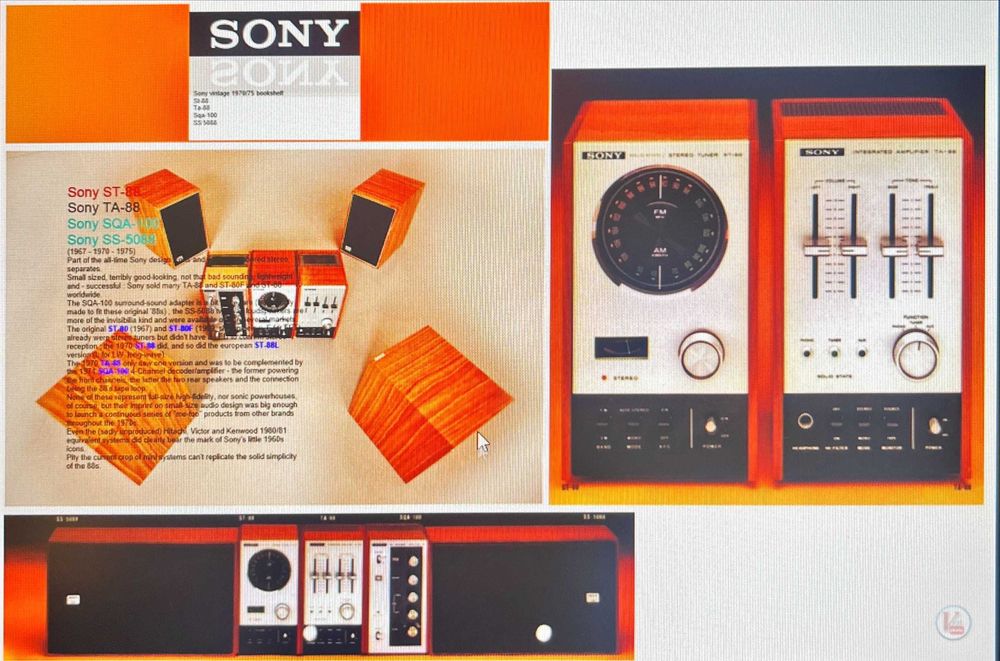 SONY ST-88 Stereo, SONY TA-88 Amplifier