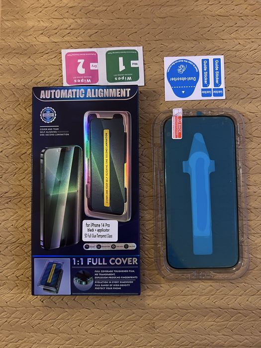 Szkło hartowane do Apple iPhone 14 Pro pełne z aplikatorem/ łatwy montaż samodzielny