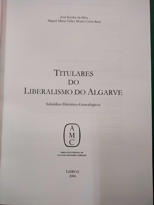 Titulares do Liberalismo do Algarve - José Krohn da Silva
