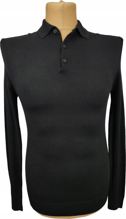 Boohoo sweter z kołnierzykiem czarny wiskoza r. Xs