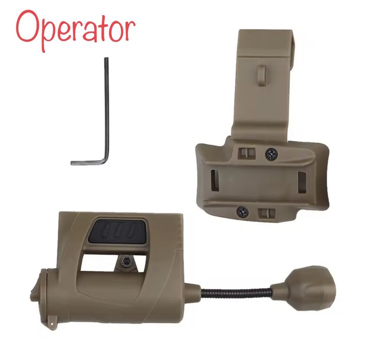 Тактичний ЛІХТАР ДЛЯ шолома з БАТАРЕЙКОЮ, 3-режимний СВІТЛОДІОДНИЙ