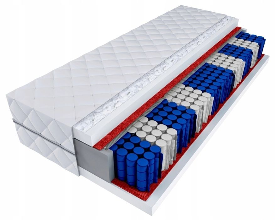 Łóżko sypialniane drewniane z materacem sprężynowym + GRATIS