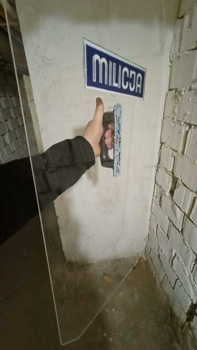 Tarcza Milicja Zomo Samoróbka z Plexiglasu, 100 x 150 cm, grubość 5 mm