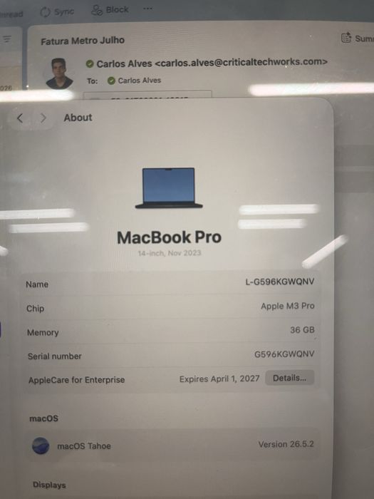 Macbook 14" 2023 | M3 Pro 36G Ram 1Tb Ssd  Midnight black