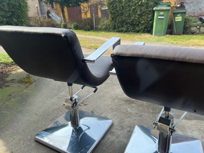 Fotele fryzjerskie braz 2 sztuki