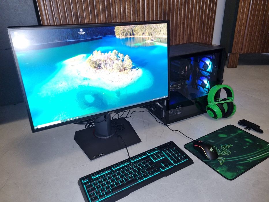 Komputer Gamingowy  NVIDIA GeForce RTX 3060 Ti / Intel Core i5-12400F + Monitor 27" Asus SWIFT + Klawiatura, myszka, słuchawki, przejściówka,podkladka