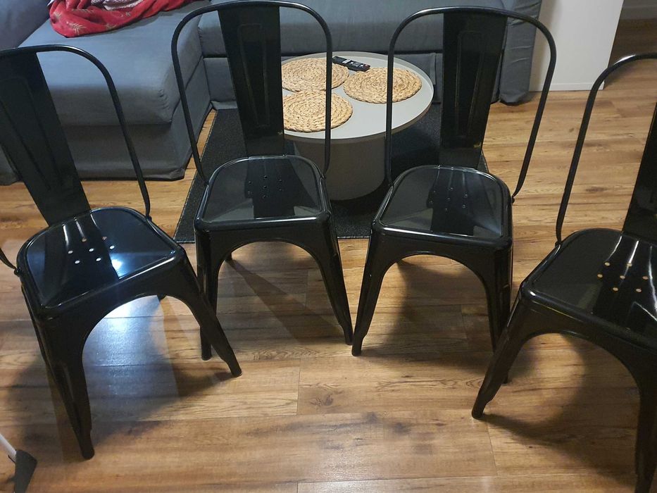 Krzesła metalowe loft połysk