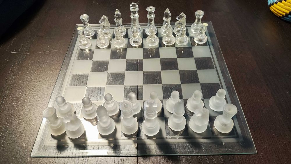 Jogo de Xadrez em vidro