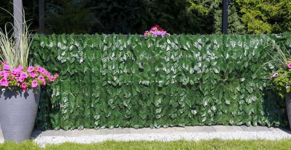 SIATKA MASKUJĄCA Na Ogrodzenie Sztuczny Bluszcz ŻYWOPŁOT Liście