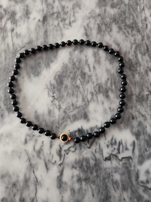 Lindo Colar de Pérolas Negras