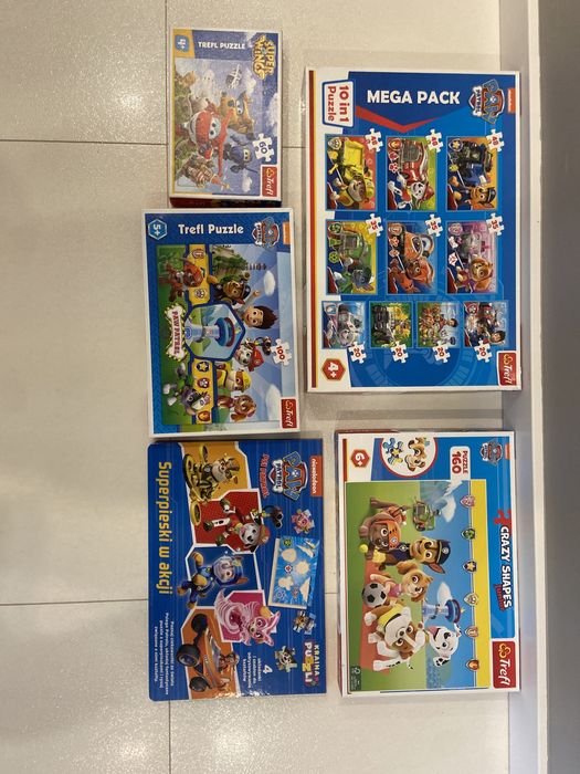 Zestaw puzzli 5 opakowań psi patrol samoloty