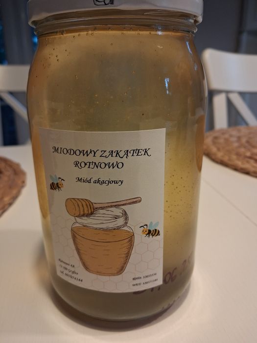 Miód akacjowy 2025r. Sloik 0.9l 1.2kg 50zl