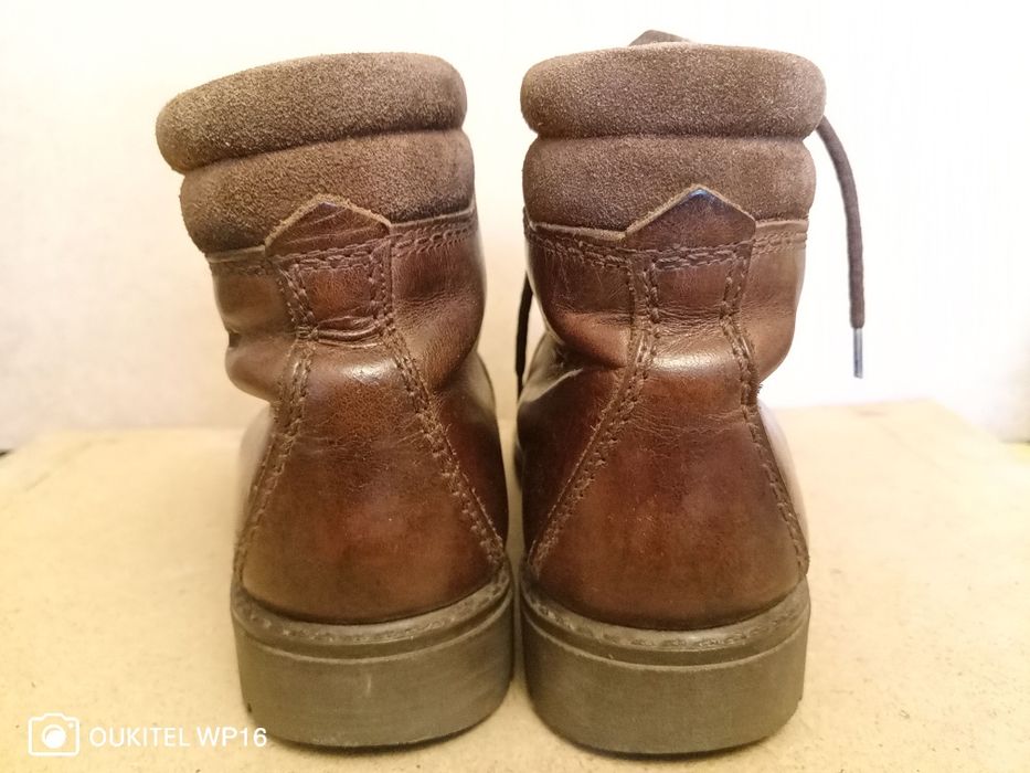 Ботинки тёмно-коричневый кожаные