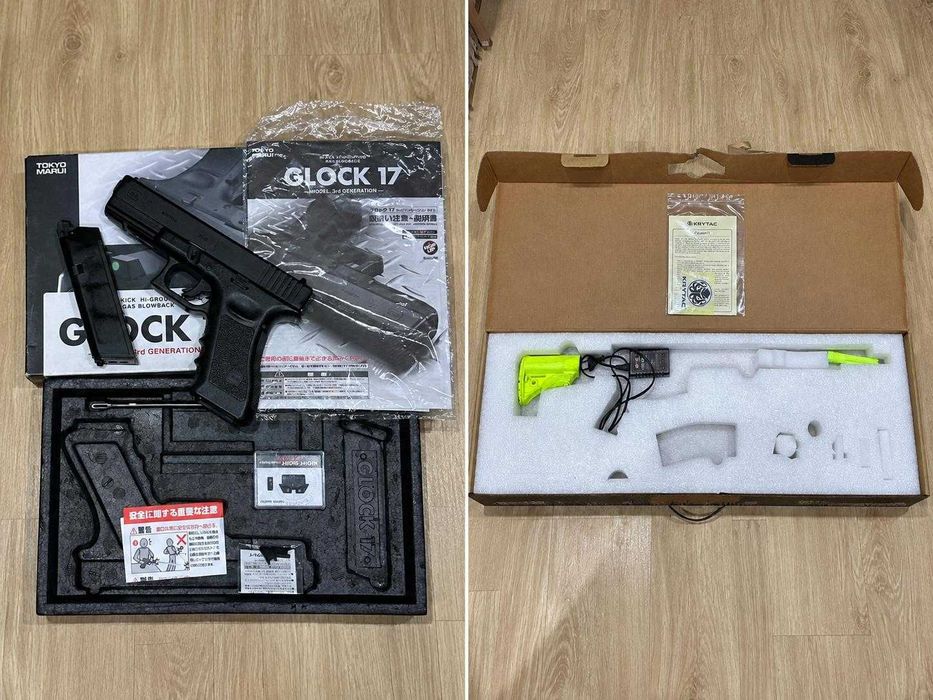 KIT AIRSOFT – kRYTAC Trident Mk2 SPR (com upgrades) + TOKYO MARUI Glock 17 + Equipamento