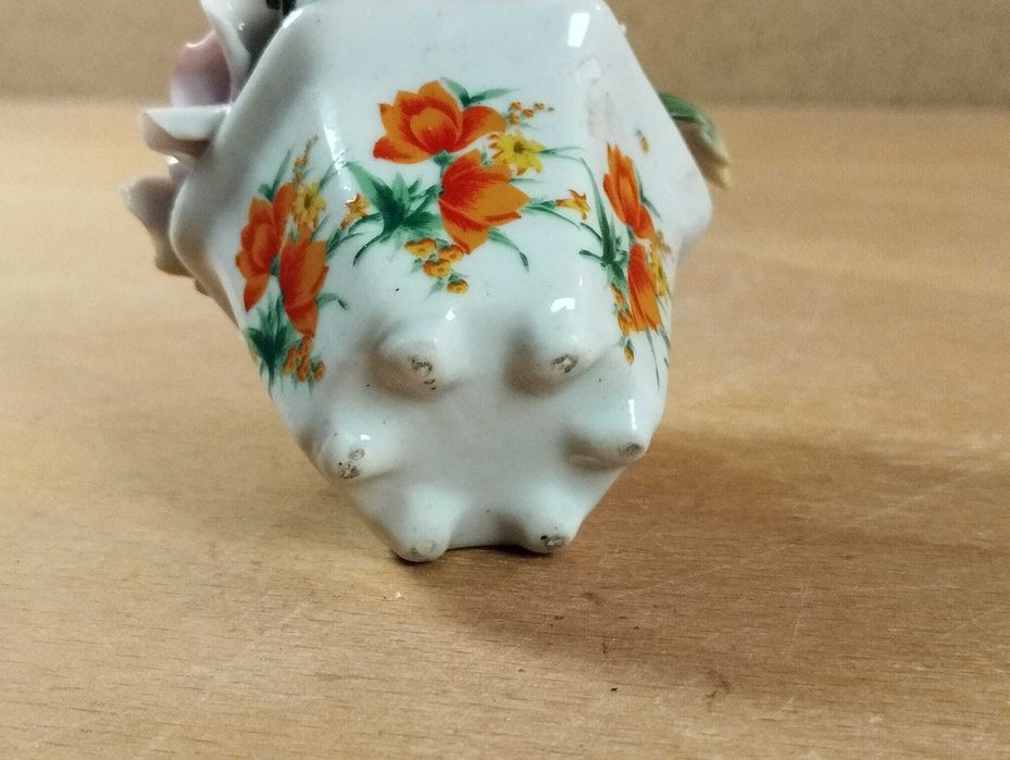 Vaso Floreira / Cesto de Flores Cerâmica Vintage