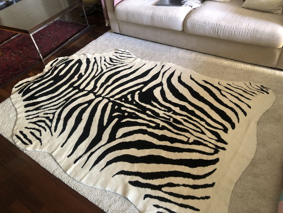 Tapete imitação pele de zebra