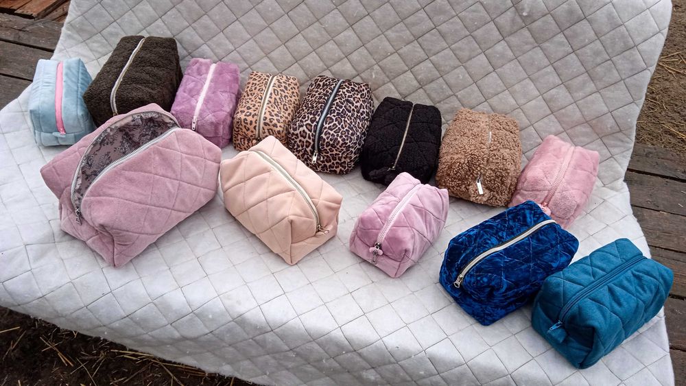 Люксовые косметички тедди, велюровые, плюш, много расцветок