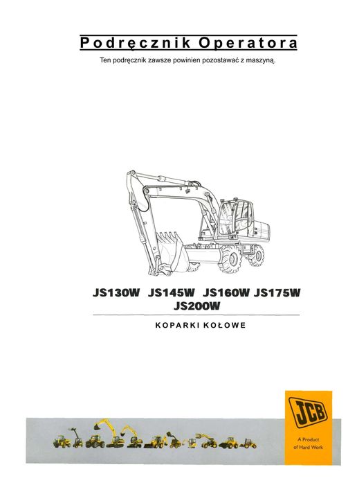 DTR JCB JS130W JS145W JS160W JS175W JS200W instrukcja obsługi