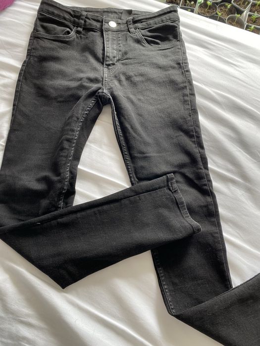 Czarne dżinsy/jeansy skiny r. 152