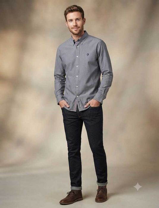 Ben Sherman 3 L  рубашка из длинноволоконного хлопка