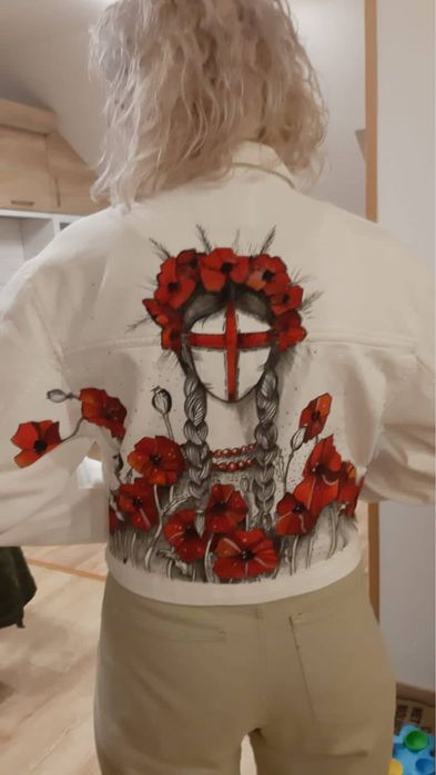 Kurtka dżinsowa ręcznie malowana