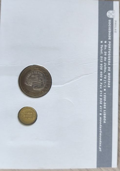 Moeda 200 escudos e 1 escudo unc