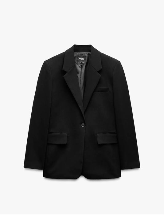 Чорний базовий піджак Zara, розмір M