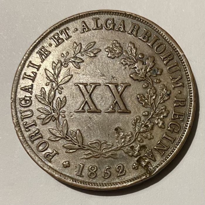 Moeda D MARIA II - XX Reis 1852