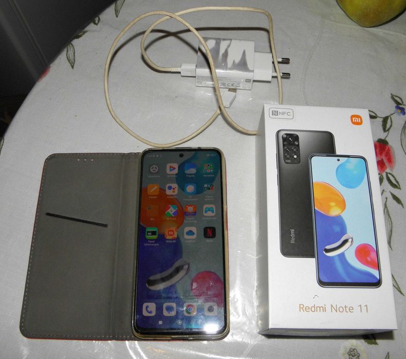 Zaproponuj Cene Sprawny BdB Redmi Note 11 Ram 4GB / ROM 64GB Ładowarka Etui Pudełko Smartfon Telefon Xiaomi