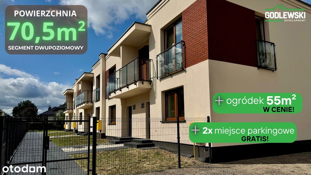 Gotowe Błękitna II! Segment 70,5m2 z ogródkiem i 2x miejsce postojowe!