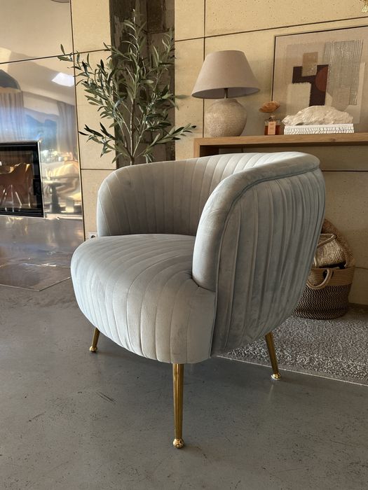 Fotel muszla westwing błekitny