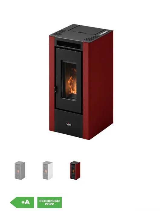 Kominek Piecyk na pellet z NADMUCHEM 6 kW - 60m2 żeliwne palenisko