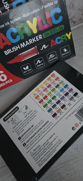 Акрилові маркери браш GuangNa, акриловые маркеры металик, фломастеры