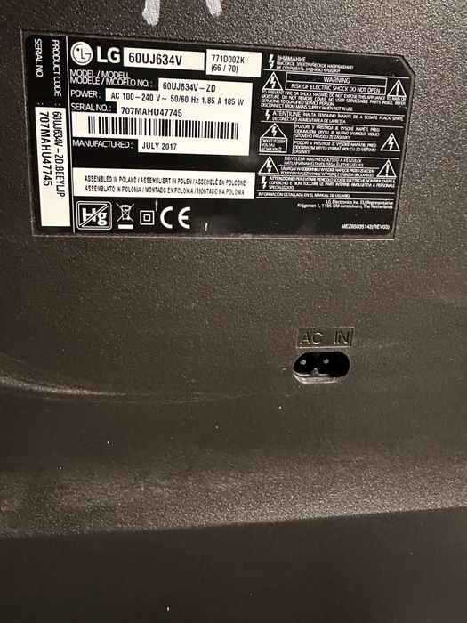 Телевізор LG 60UJ634V, 60”, 4K UHD, Smart TV