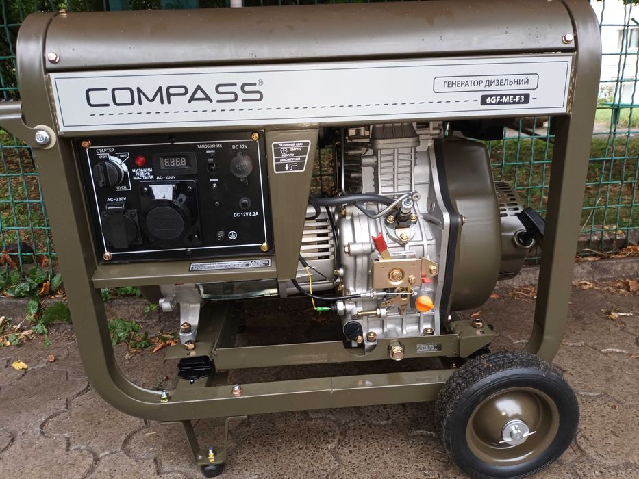 Майже новий, генератор Compass 5,5 кВт / 6 кВт 230 В 6GF-ME-F3 дизель