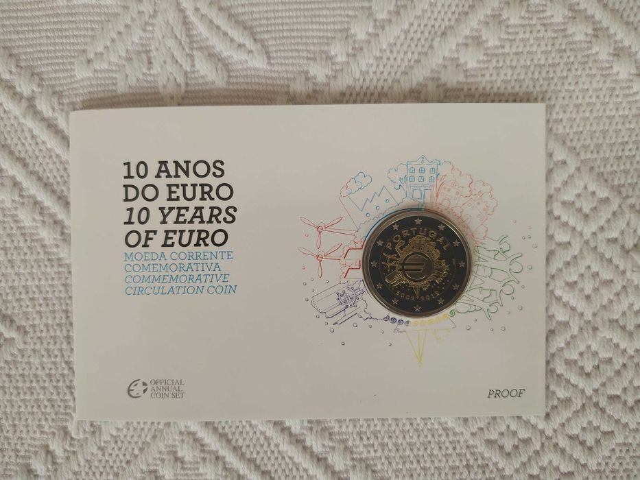 Moeda Proof de 2 euro de 2012 - Portugal 10 anos da Circulação do Euro