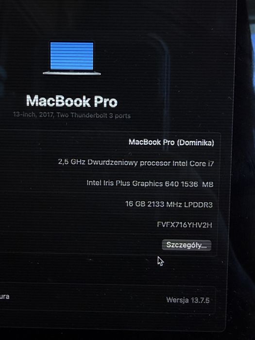Macbookpro 13 cali