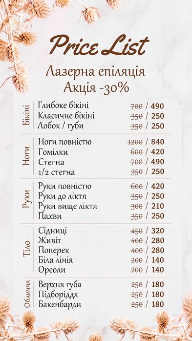 Шугарінг, лазерна епіляція, електроепіляція, депіляція, епіляція м. Хо