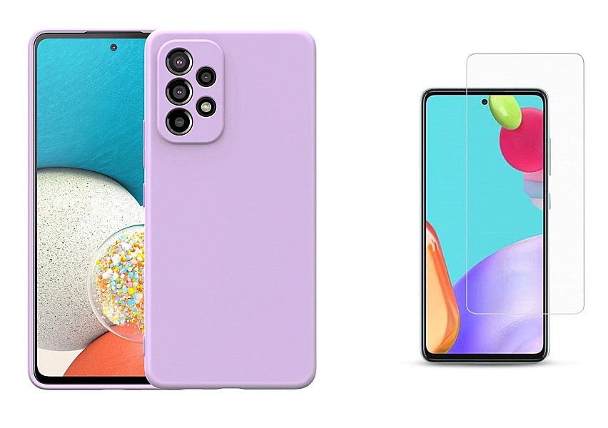 Etui Icon + Szkło Hartowane Płaskie do Samsung Galaxy A53/5G Violet