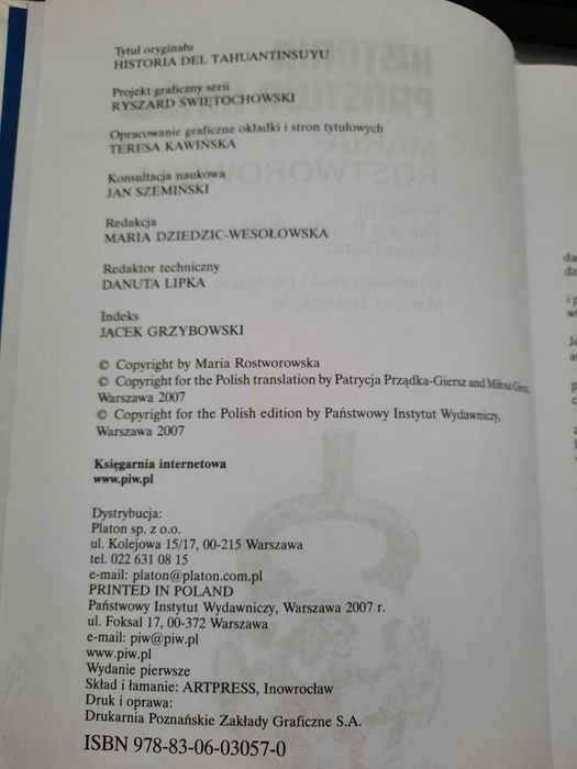 Historia Państwa Inków prof. Maria Rostworowska