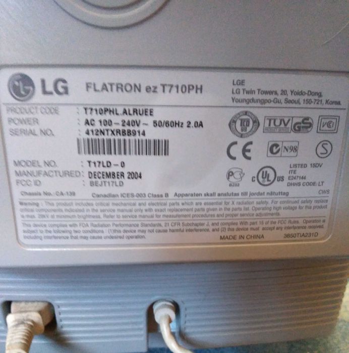 ЭЛТ монитор LG Flatron ez T710PH