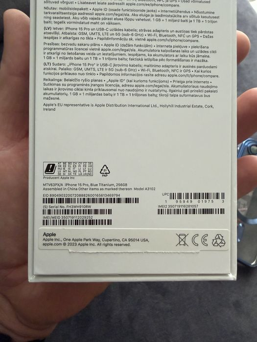 Iphone 15 Pro 256GB Blue Titanium idealny
