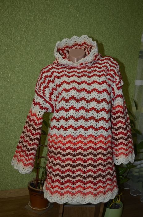 Вязаная туника ручная работа крючком