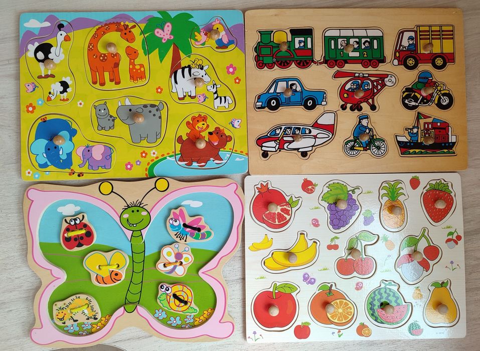 Дерев'яні пазли та шнурівка