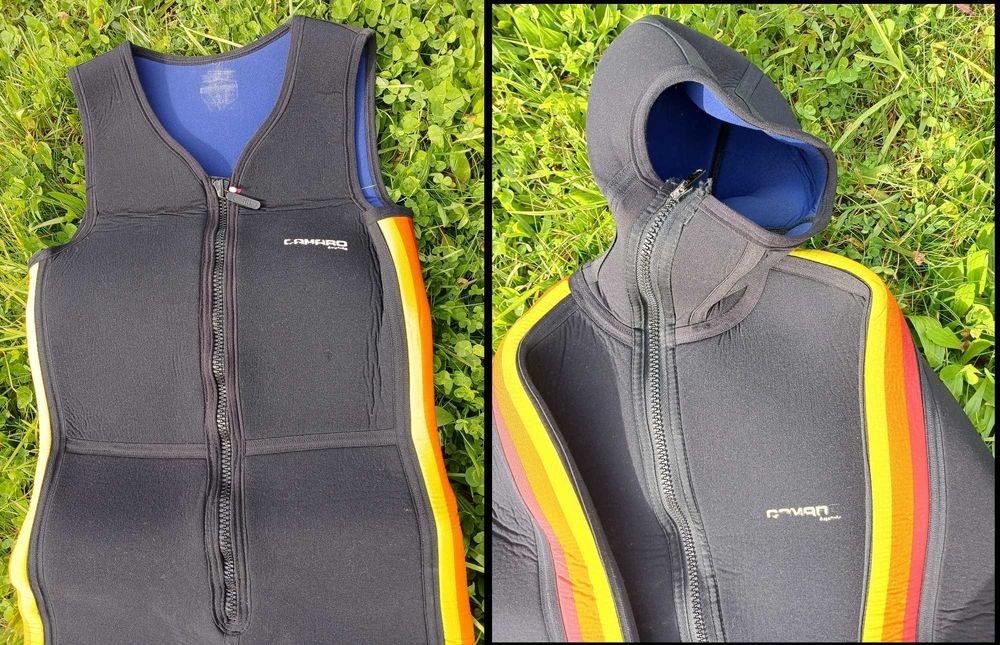 Fato 2pçs. CAMARO Áustria neoprene 8mm p/ mergulho / surf / caça subm.