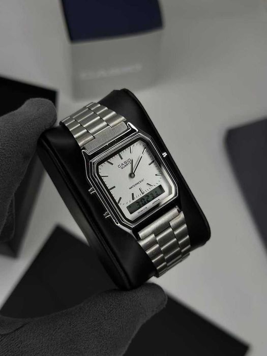 Годинник наручний Casio AQ-230 Silver/White | Наручные часы касио A159