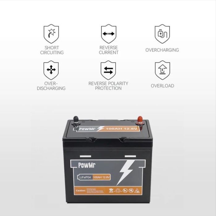 Акумулятор LiFePO4 PowMr 12,8V 100Ah 1280Wh
