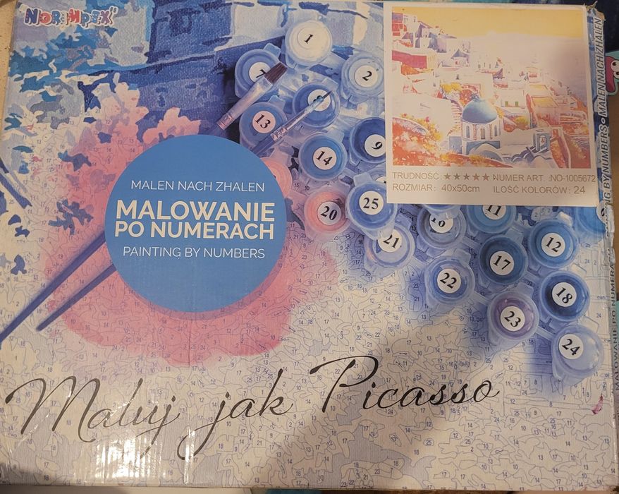 Replika obrazu SANTORINI Grecja malowanie po numerach gotowy obraz KRA